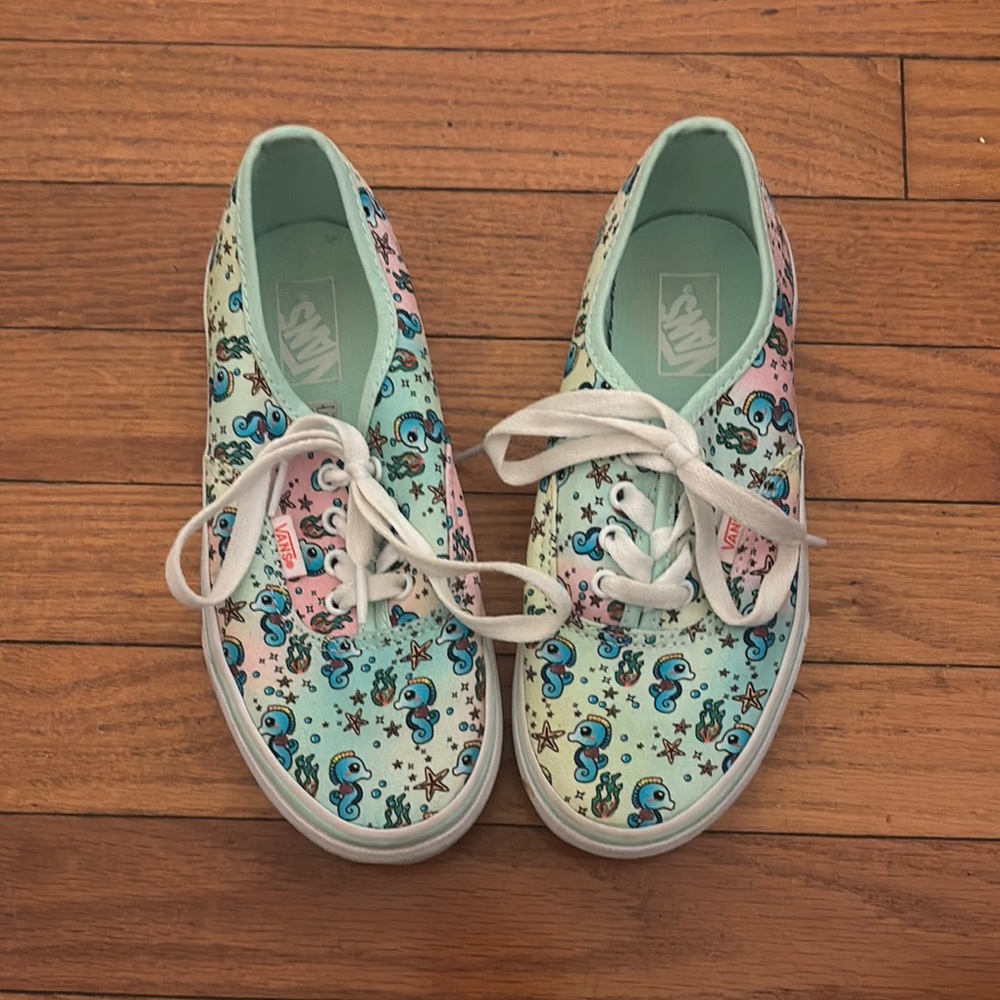 Vans Blue and Pink Sneakers Floral Canvas